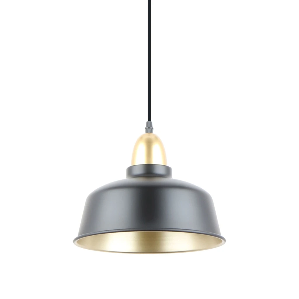 Závesná lampa čierno-zlatá MENSA