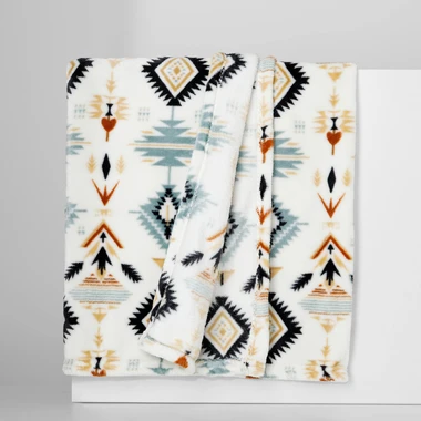 Deka, boho vzor, biela CODIE 130x160 cm