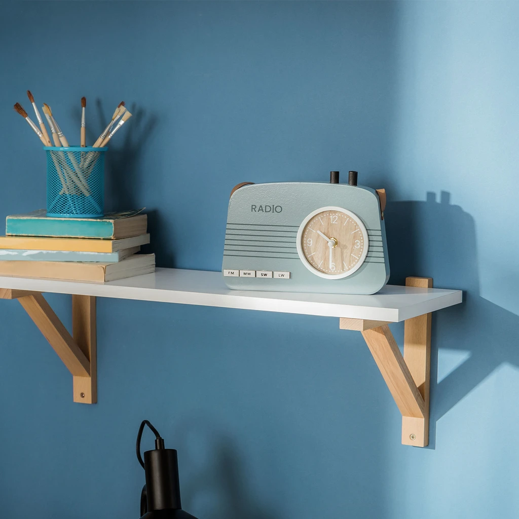 Detské stojace hodiny RÁDIO modré