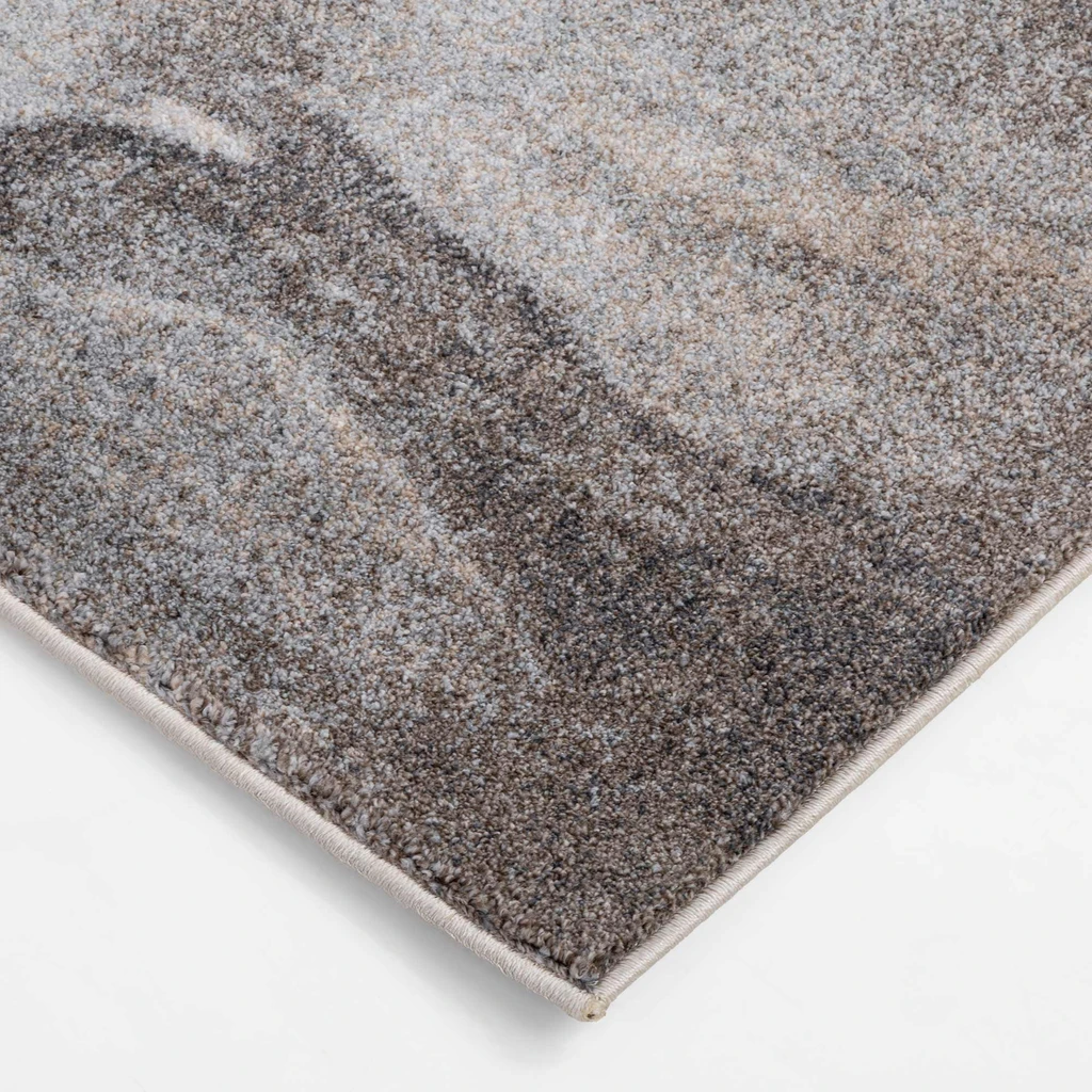 Prostokątny dywan abstrakcyjny szaro-beżowy