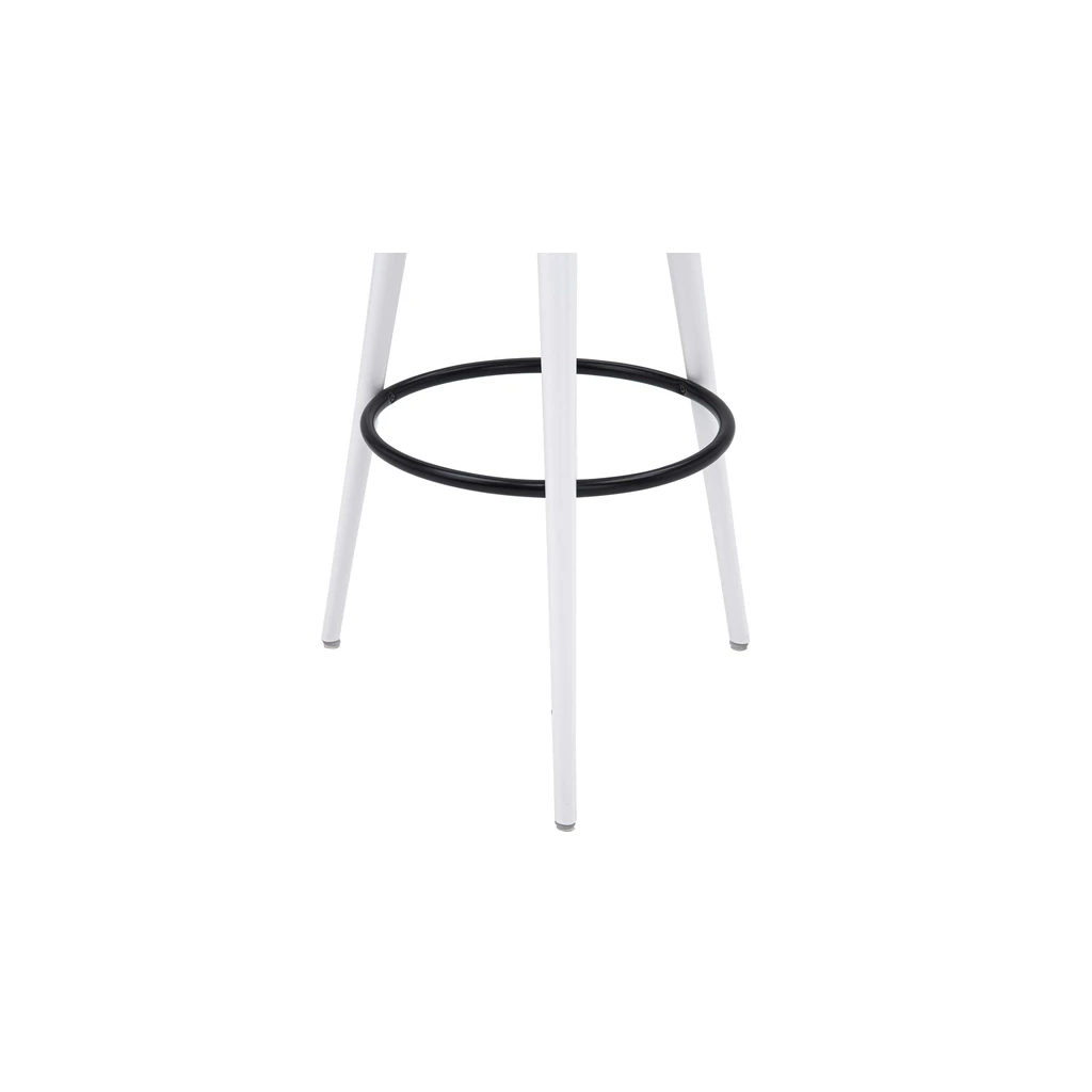 Okrúhla biela taburetka GREGOR