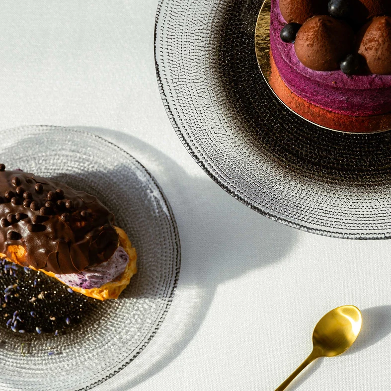 Sklenený ombre tanier 21 cm