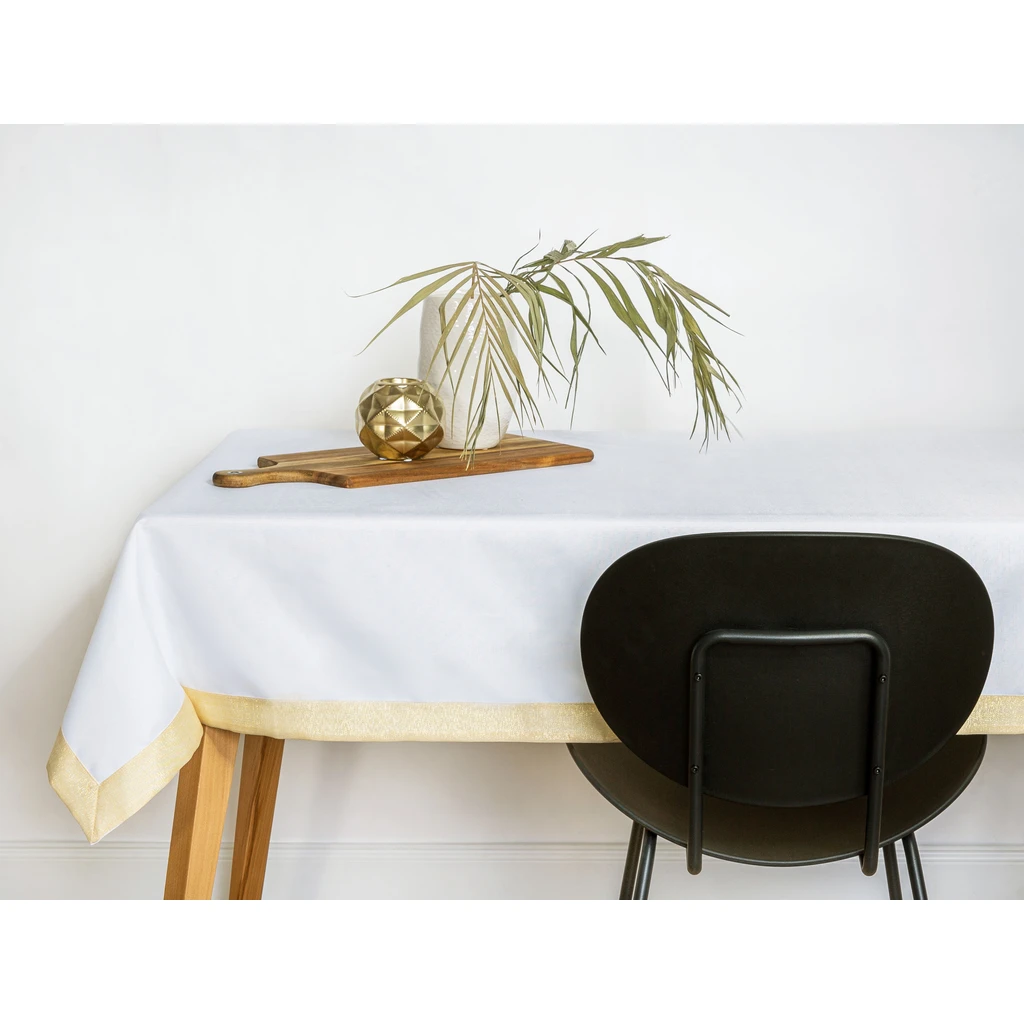 Obrus bielo-zlatý CADRE 140x240 cm