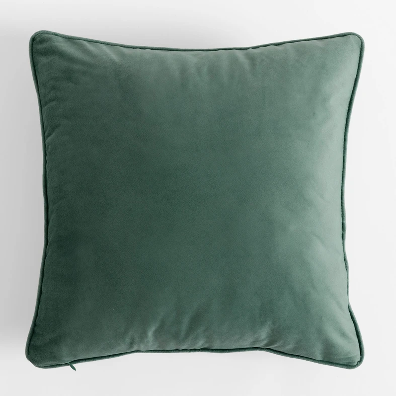 Welurowa poszewka zielona w kwiaty