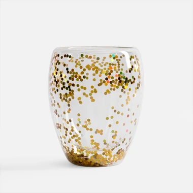 Dvojstenný hrnček so zlatými konfetami 350ml