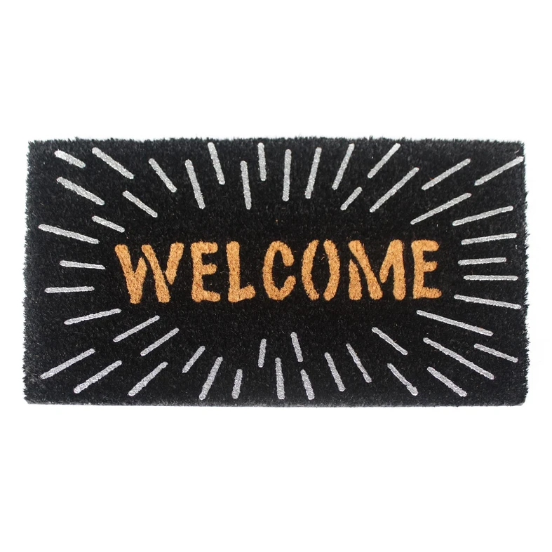 Čierna kokosová rohožka s nápisom 40x60 cm
