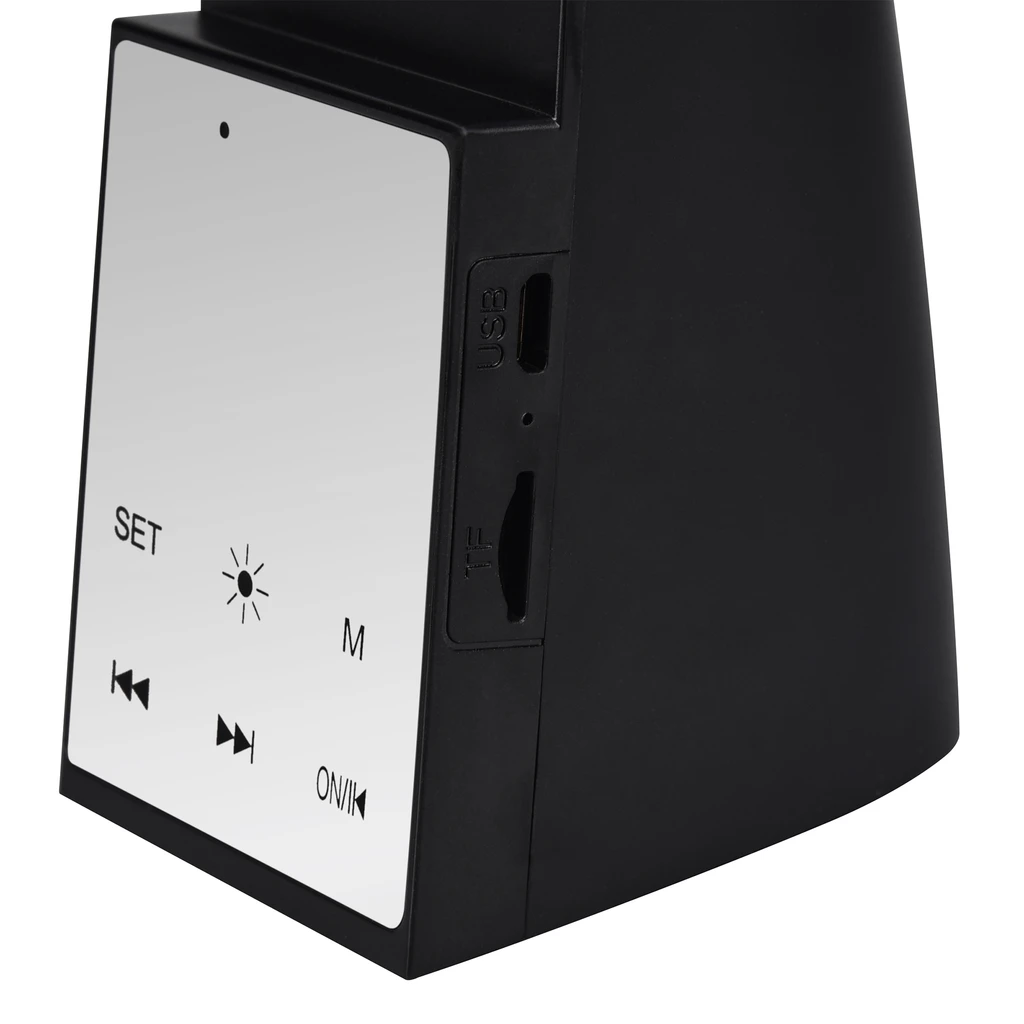 Stolná lampa LED s hodinami a reproduktorom Bluetooth LINUS