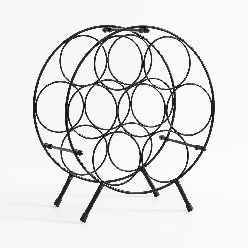 Czarny metalowy stojak na wino