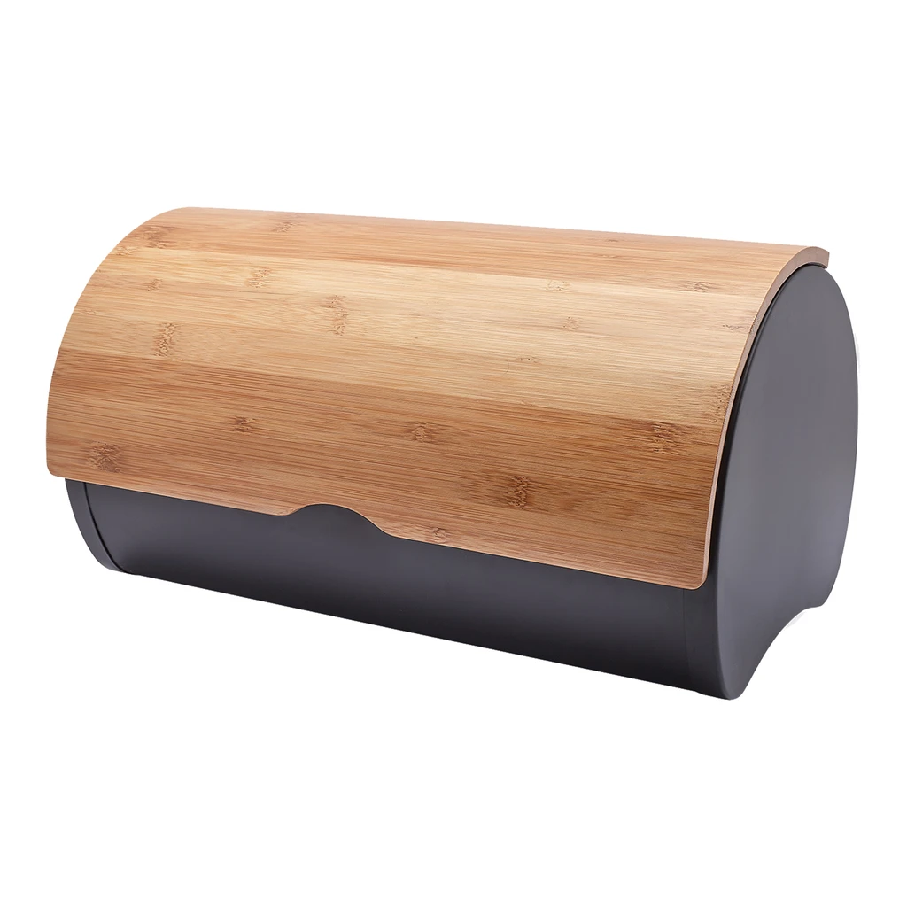 Kovový chlebník s bambusovým vekom