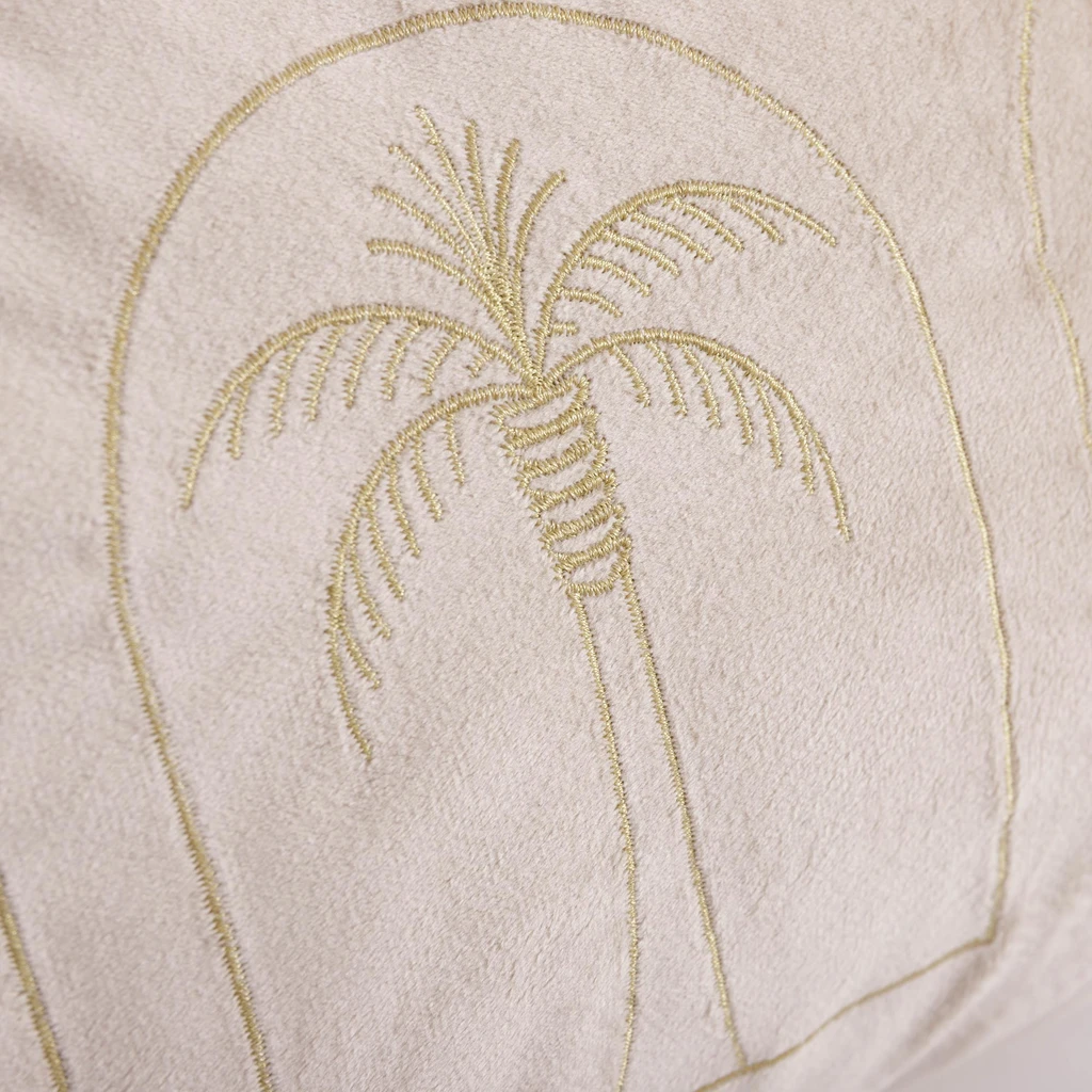 Prostokątna poszewka welurowa ze złotą palmą