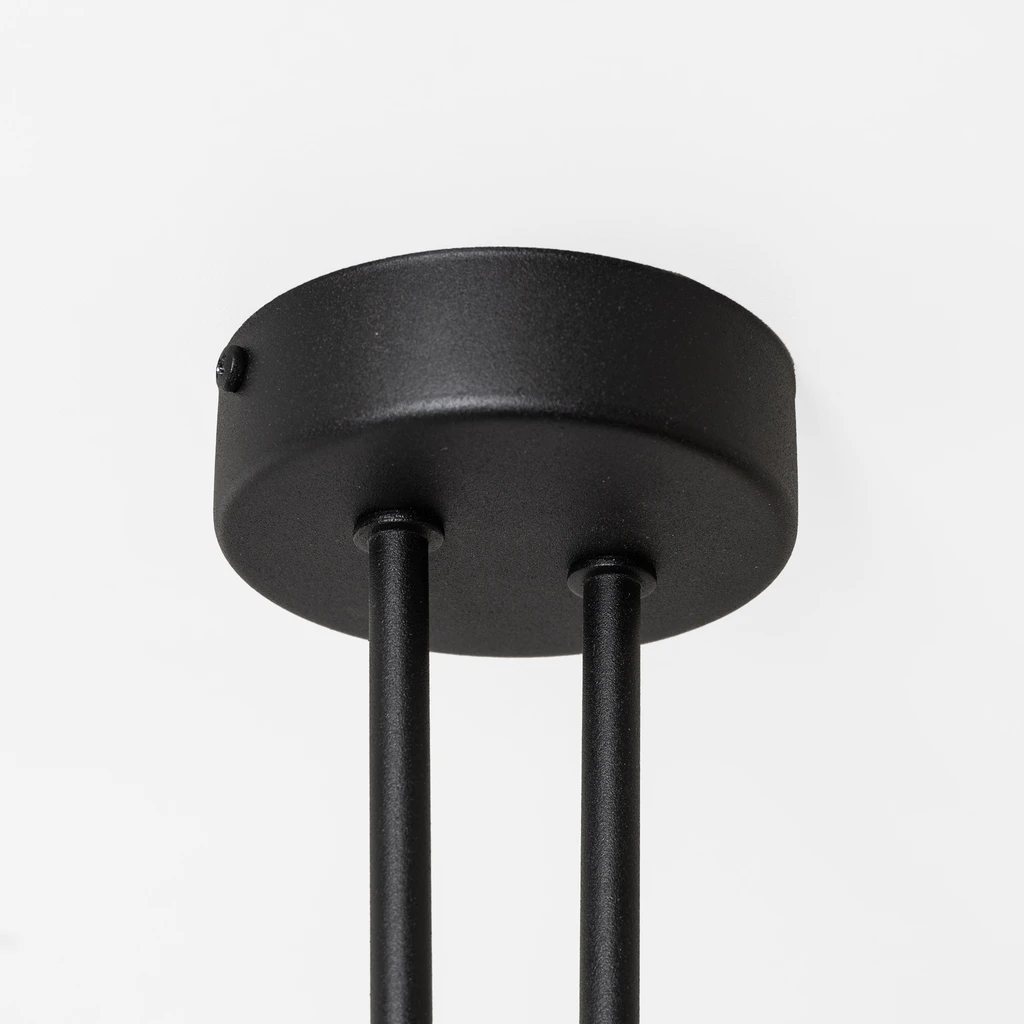 Stropné svietidlo v čiernej farbe 4 oválne tienidlá MILO 60x60 cm