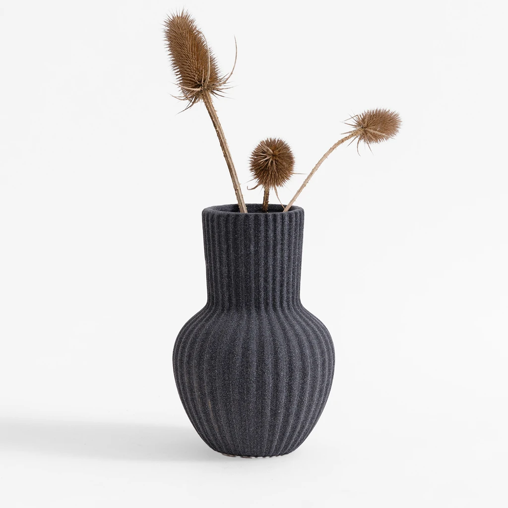 Keramická váza čierna 19,8 cm