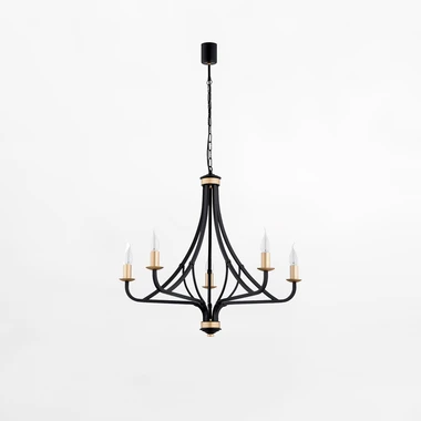 Závesné svietidlo čierno-zlaté LORENZO 5