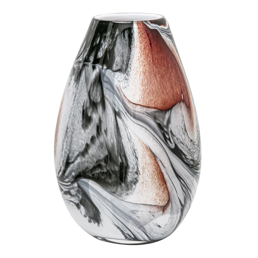 Sklenená váza RETRO tehlovo červená 30 cm