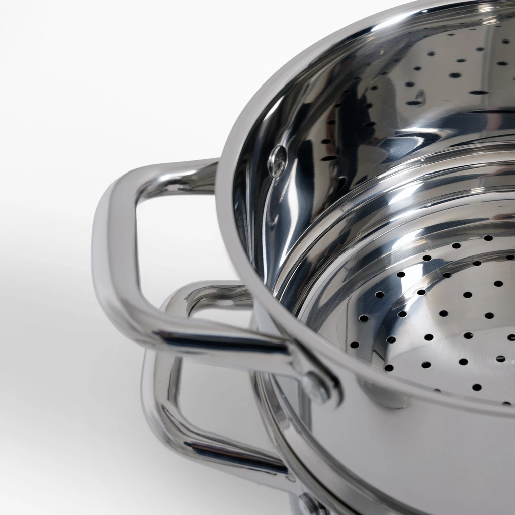 Garnki srebrne ze stali nierdzewnej