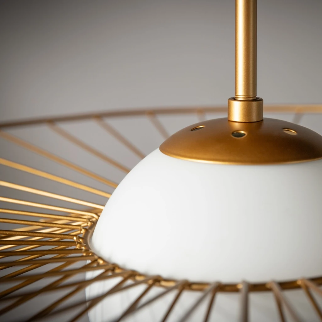 Závesné svietidlo so sférickým tienidlom, zlaté ALISON