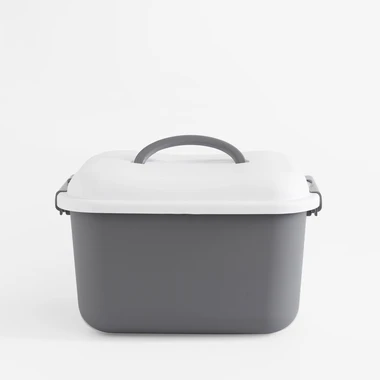 Úložný box na kolieskach bielo-sivé 40x32x26 cm