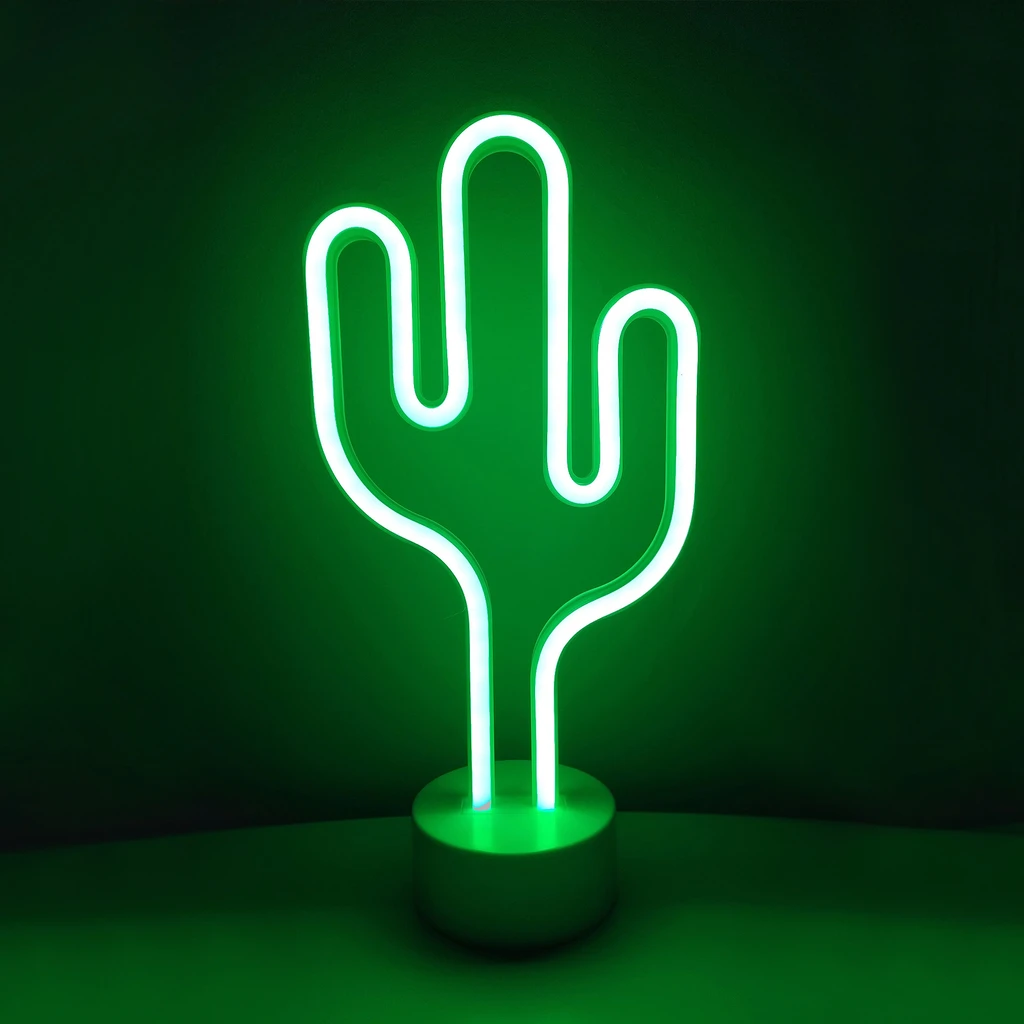 Dekoratívna stolná lampa LED NEON CACTUS