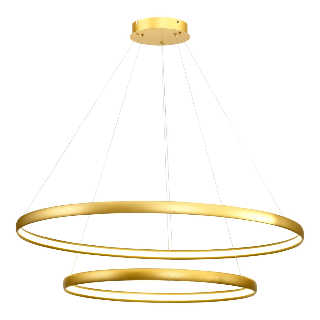 LED luster na lanku 2 prstene zlatý CARLO