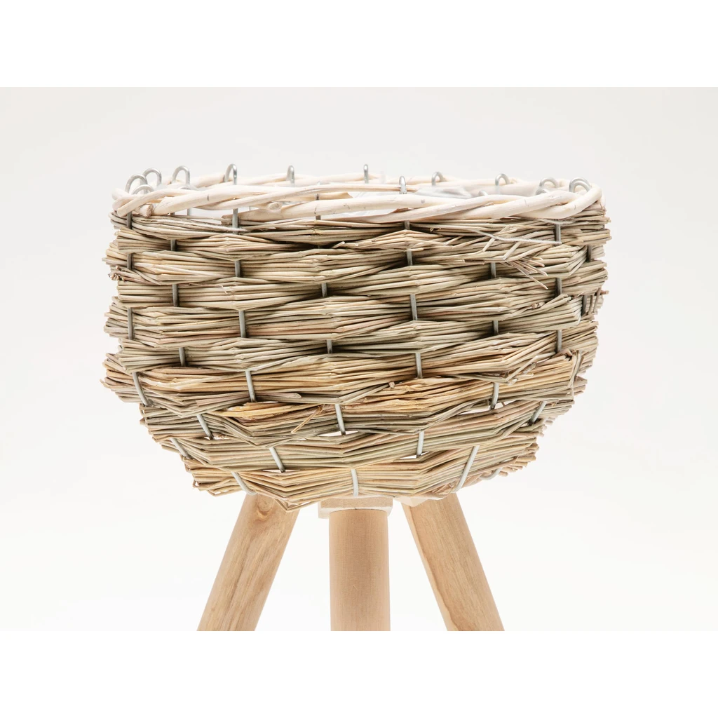 Pletený obal na črepník na nožičkách 28 cm