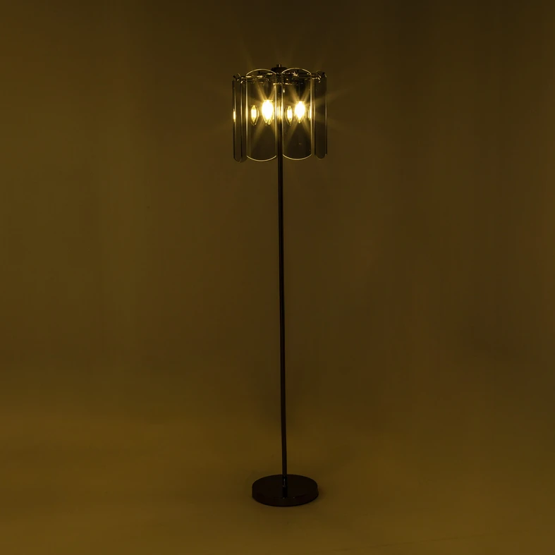 Stojacia lampa z dymového skla čierna NIRA