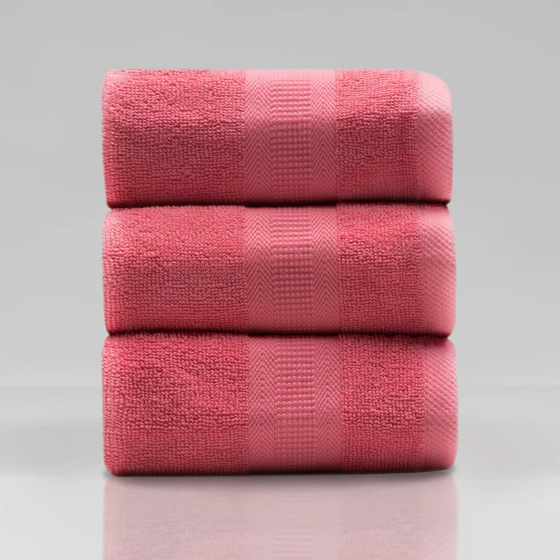 Sada 3 ružových bavlnených uterákov 30x30 cm