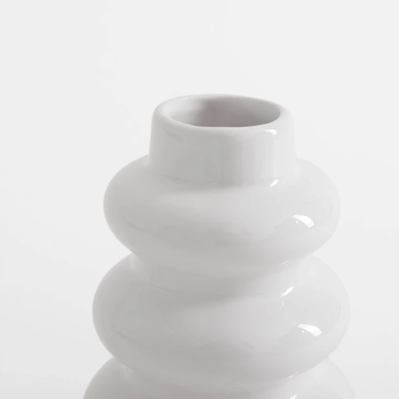 Váza snehuliak v bielej farbe 12 cm