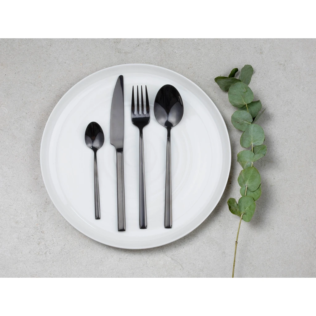 Súprava príborov pre 6 osôb čierna COMO 24 kusov