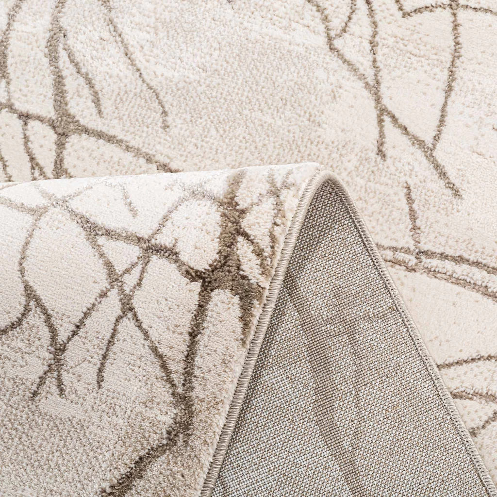 Koberec so vzorom konárov SPAZZIO, krémový, 120x170 cm