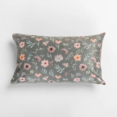 Dekoračná obliečka na vankúš DAISY s kvetinovým motívom, zelená 30x50 cm