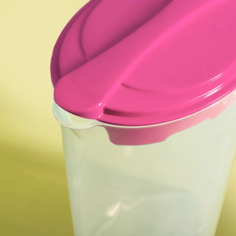 Plastový džbán so 4 pohármi ružový