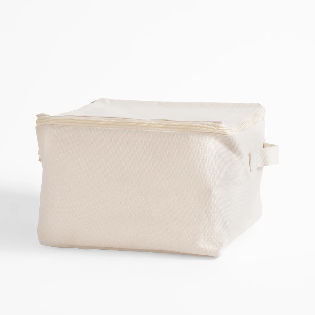 Pojemnik do przechowywania z uchwytami z zamkiem błyskawicznym