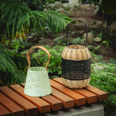 Ratanový lampáš 18x38 cm