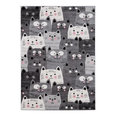 Sivý koberec, mačky HAPPY 120x170 cm