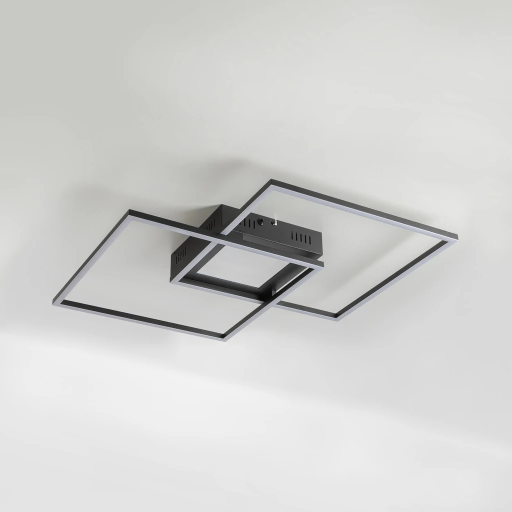 Stropné svietidlo LED RGB čierne LUMI s diaľkovým ovládačom