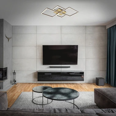 Stropná lampa LED otočná zlato hnedá FRAME 75 cm