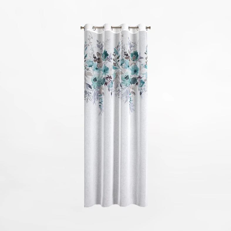 Záves na priechodkách bielo-tyrkysový GRETA 140x250 cm