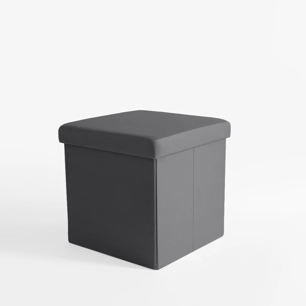 Skladací puf sivý 38x37,5 cm