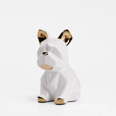 Dekoratívna figúrka v bielej a zlatej farbe PES 21 cm