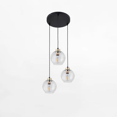 Priehľadné závesné svietidlo s okrúhlou základňou DEVI 3
