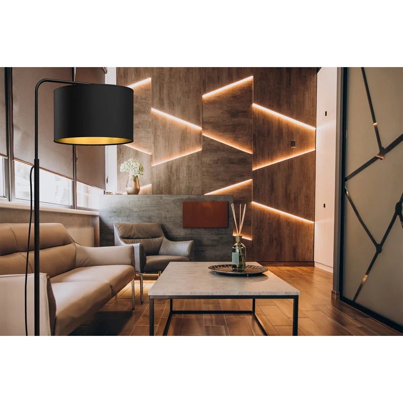 Čierna loftová stojacia lampa ARDEN
