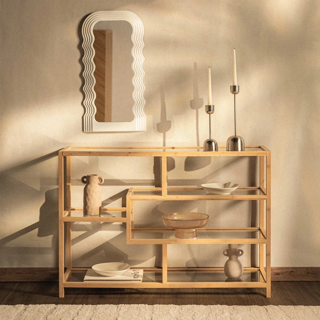 Knižnica z bambusového dreva HORO 79 cm