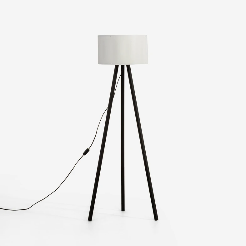 Stojacia lampa PIKO trojnožka, čierno-biela