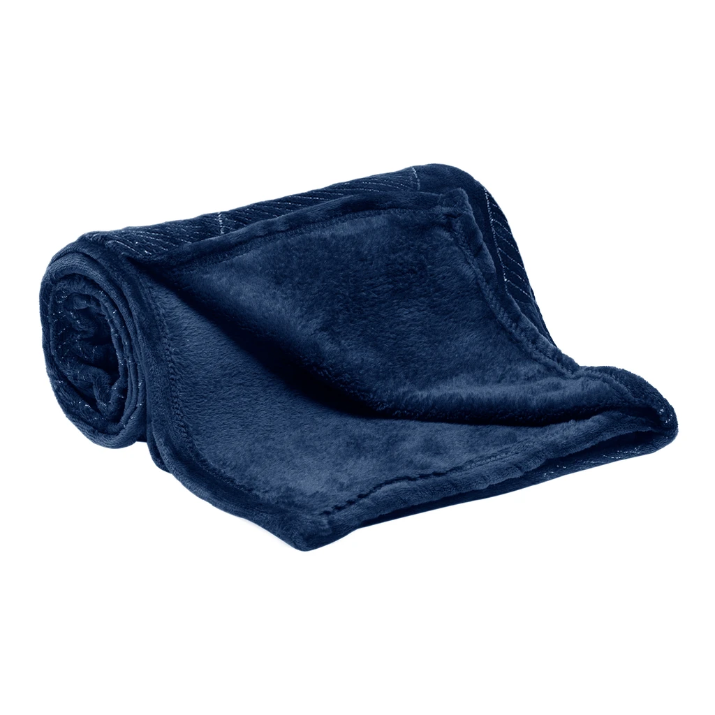 Deka so striebornými listami modrá MAYKO 150x200 cm