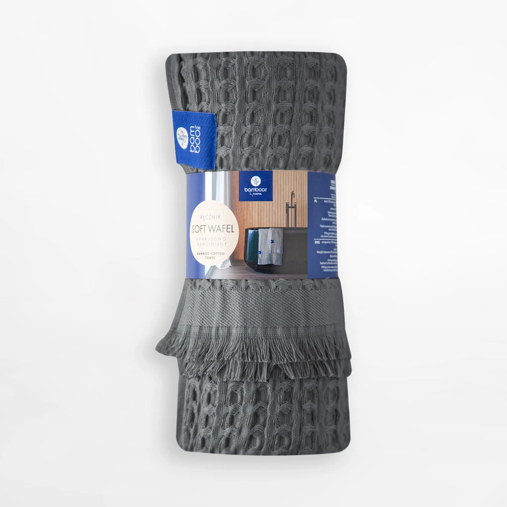 Antracitový bambusový uterák SOFT WAFEL BAMBOO SPA 50x80 cm