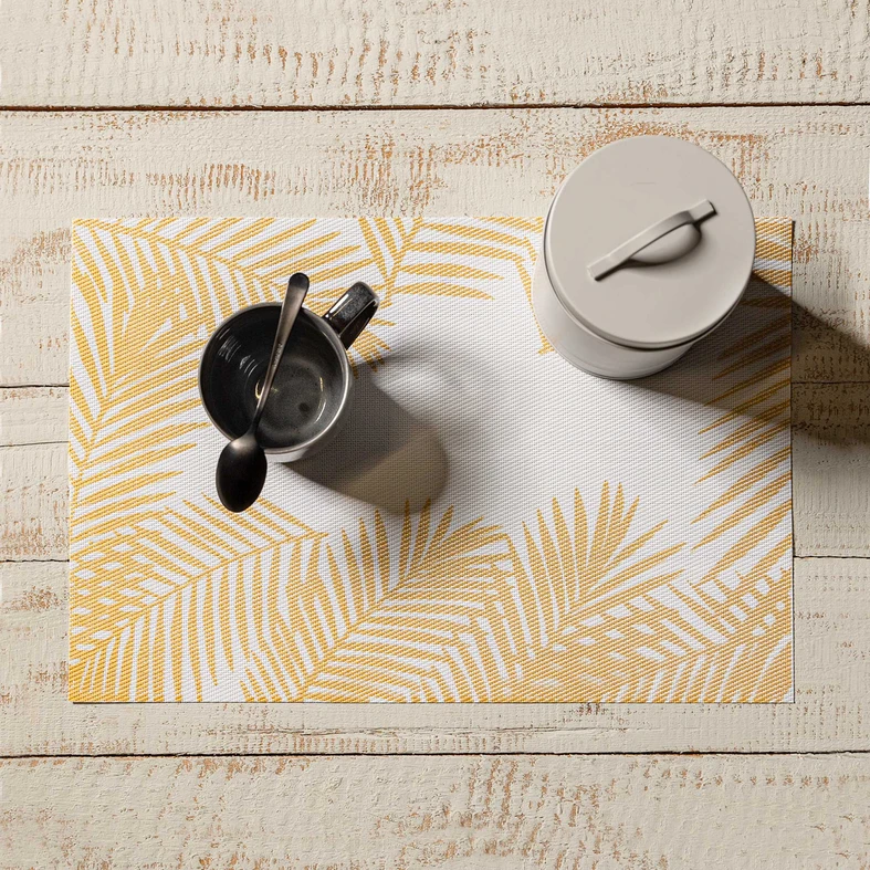 Stolová podložka biela so zlatými listami 30x45 cm