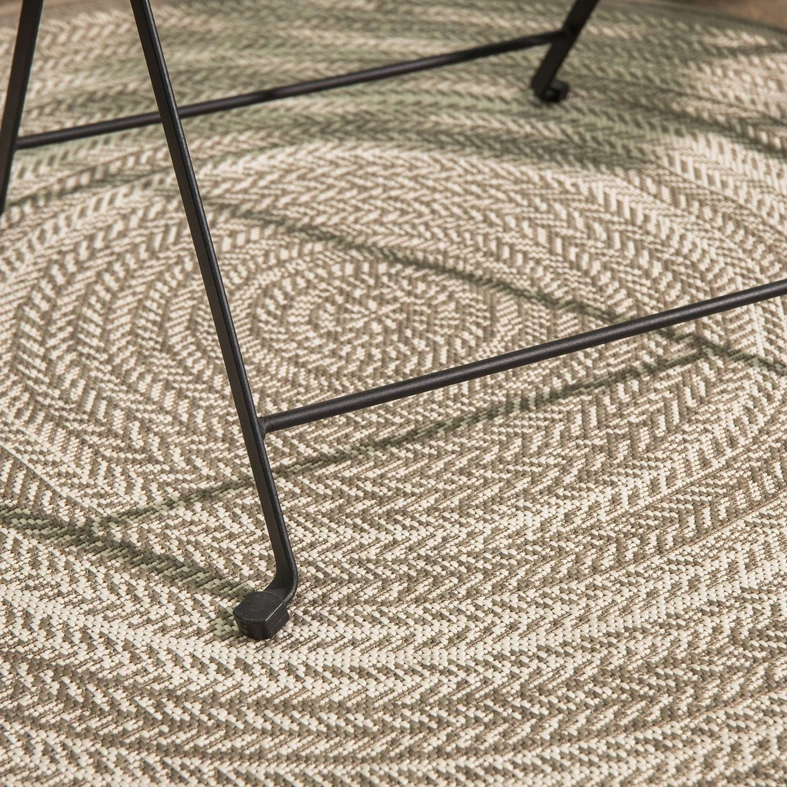 Okrúhly boho béžový koberec GINO 120 cm