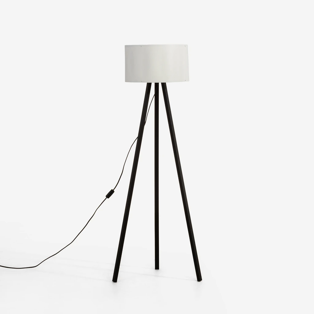 Stojacia lampa PIKO trojnožka, čierno-biela