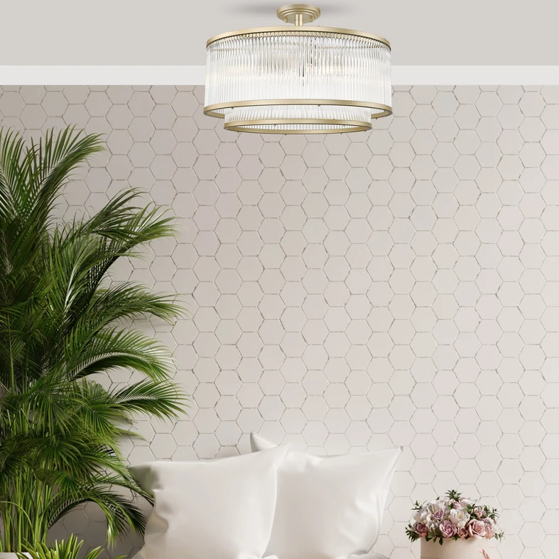 Stropné svietidlo zlaté 5xE14 SERGIO 42 cm