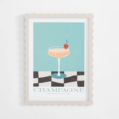 Retro obraz modrý 30x40 cm